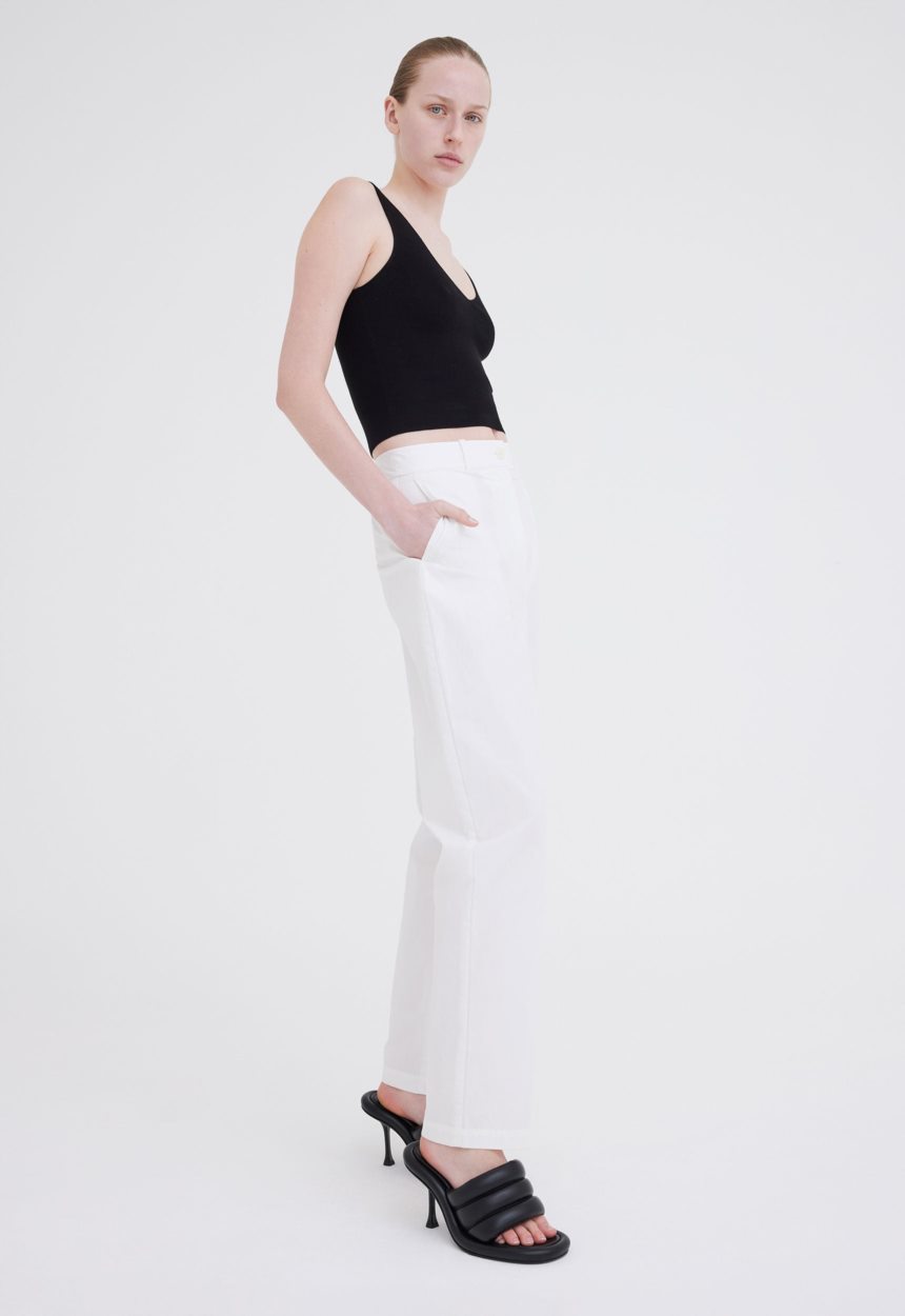 Jac + Jack Port Cotton Pant - White